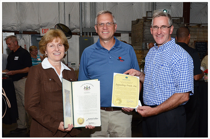 Senator Judy Schwank, Secretary of Agriculture Redding and President/CEO Steve Cygan 