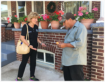 Senator Schwank joins interns for door-to-door constitutent outreach.