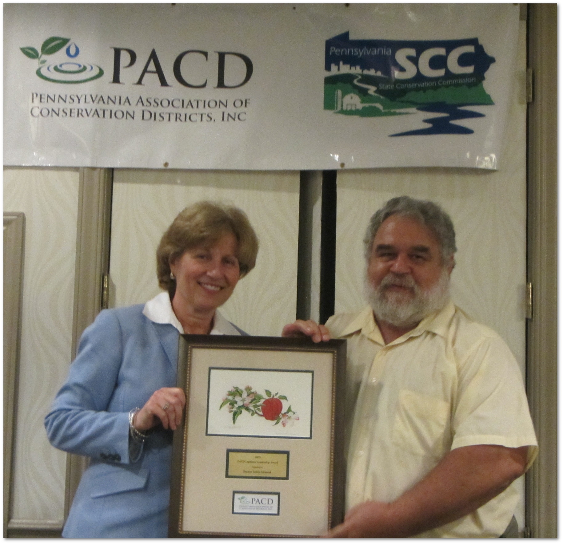 July 8, 2015: Senator Schwank was selected as one of PA Association of Conservation Districts's (PACD) 2015 Legislator Leadership Award recipient. PACD awards this honor annually to a legislator whose outstanding efforts have helped further the activities and accomplishments of PACD and Pennsylvania's 66 conservation districts.