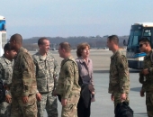 March 11, 2014: Senator Schwank greets each soldier from the 333rd Engineering Company from deployment in Afghanistan. The brave men and women conclude a nearly year-long deployment as part of Operation Enduring Freedom.