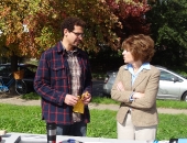 Senator Schwank visits the site of a former vacant lot in south Reading that is being transformed into an urban garden on October 15, 2011